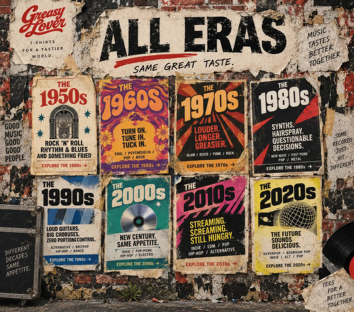 Greasy Lover All Eras music poster wall