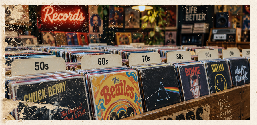 Vintage record collection